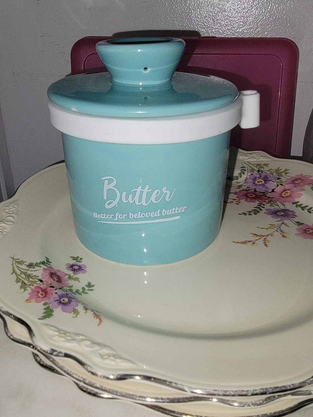 Turquoise Butter Ceramic Crock Bell